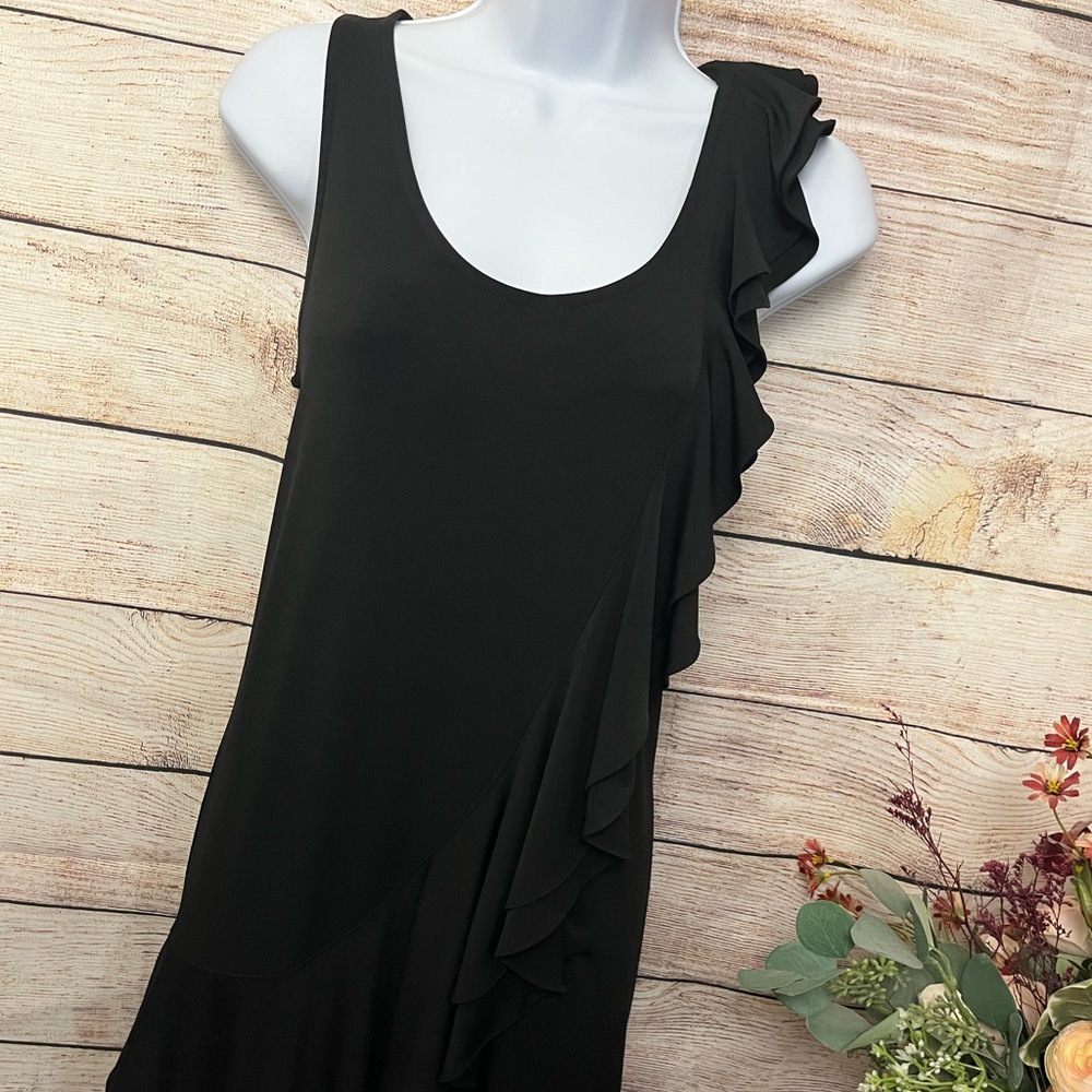 White House Black Market Shift Ruffle Dress Size 2 - Picture 4 of 10
